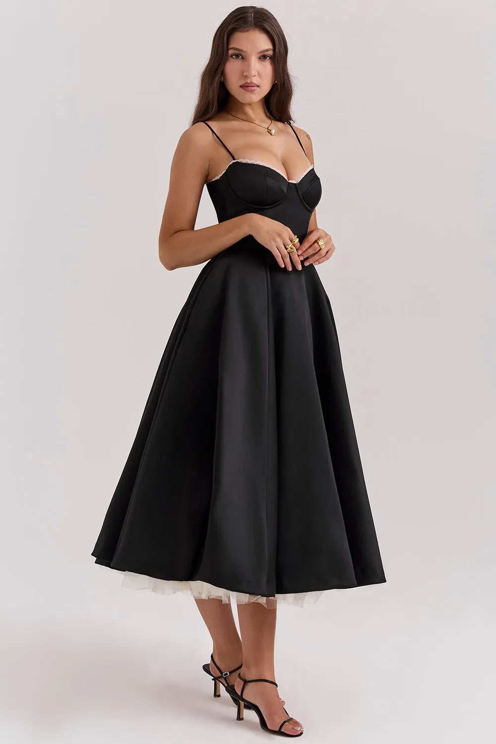 ISOLDE MIDI DRESS - BLACK