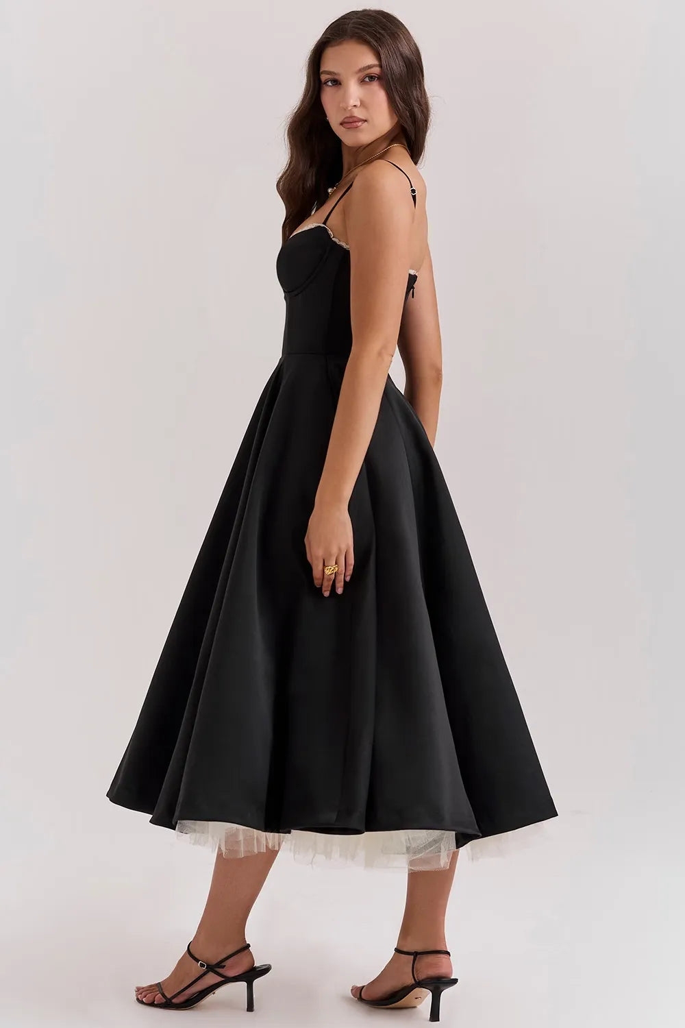 ISOLDE MIDI DRESS - BLACK