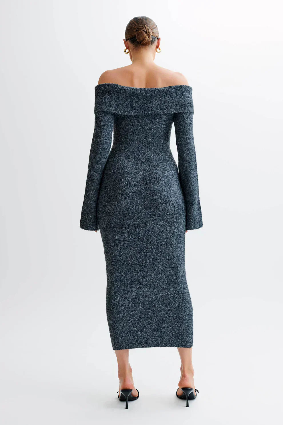 Talia Off-Shoulder Knit Dre - Gray