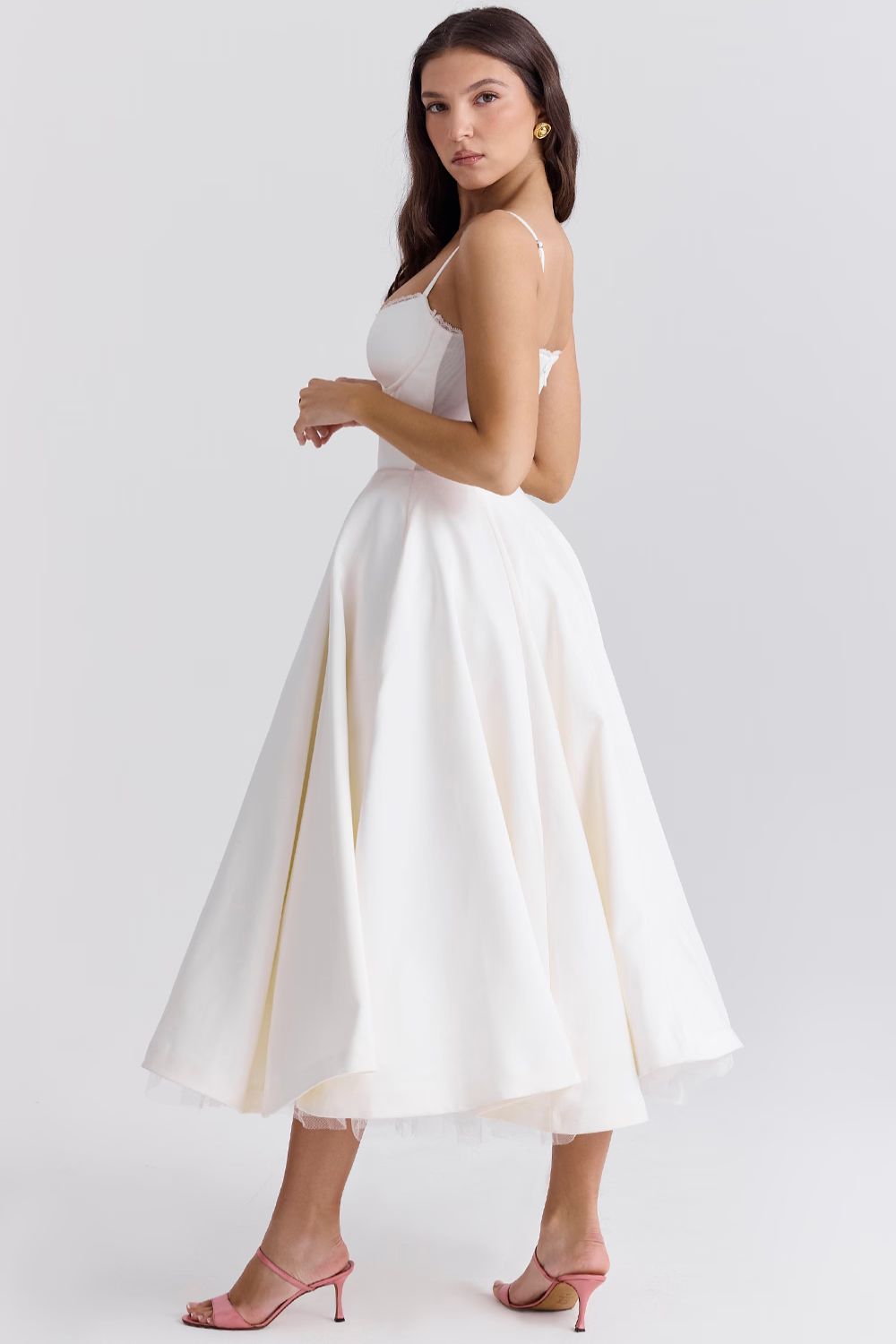 ISOLDE MIDI DRESS - WHITE
