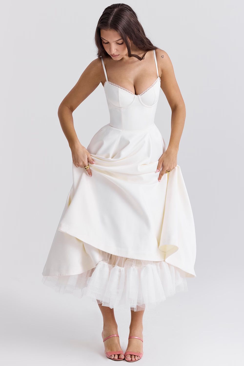 ISOLDE MIDI DRESS - WHITE