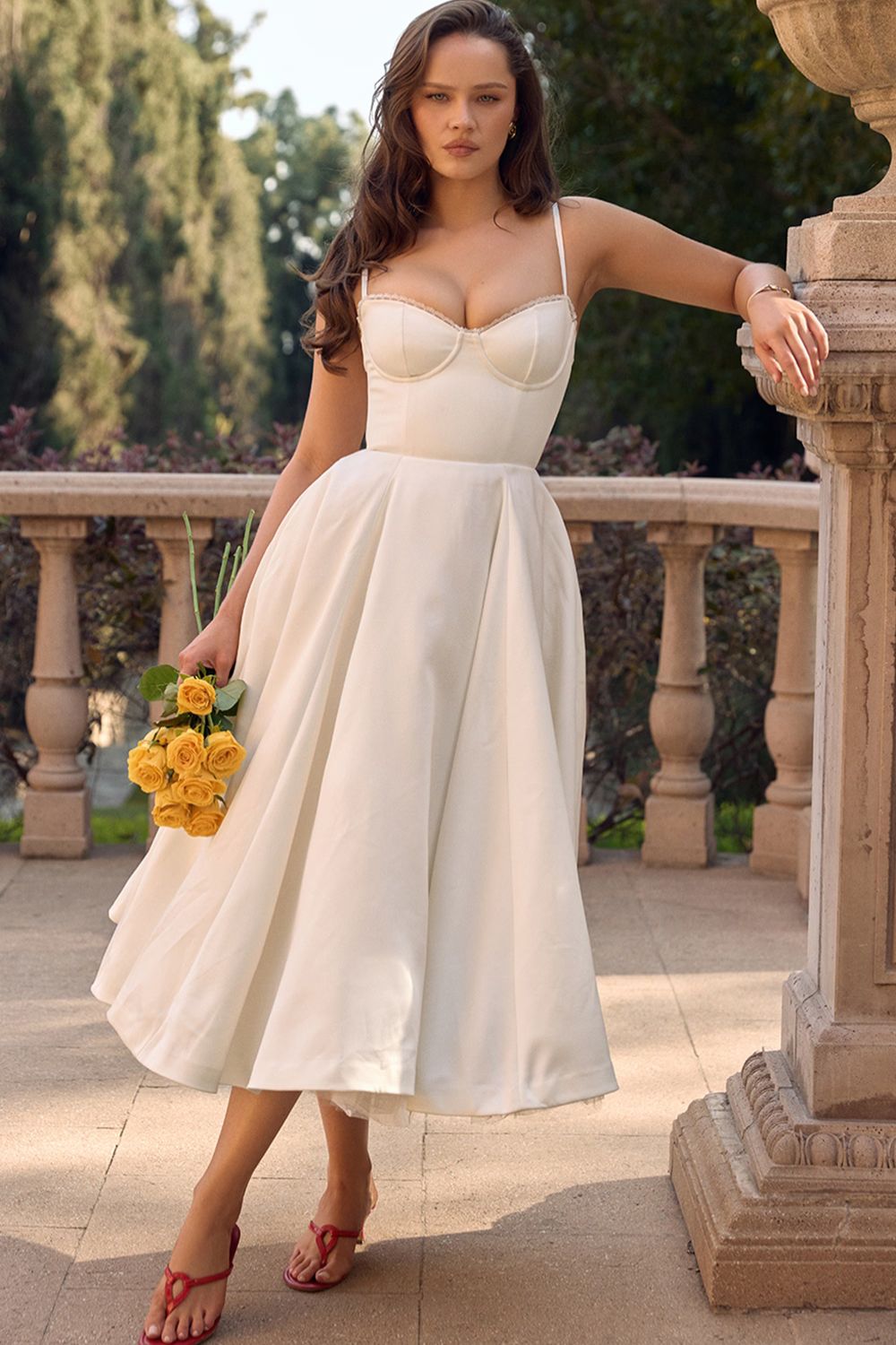 ISOLDE MIDI DRESS - WHITE