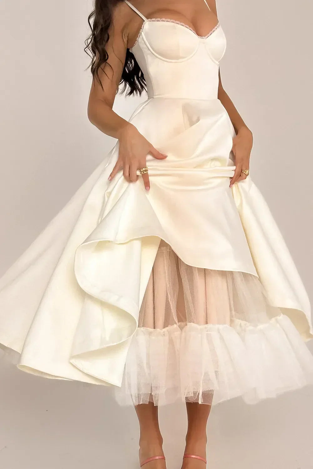 ISOLDE MIDI DRESS - WHITE