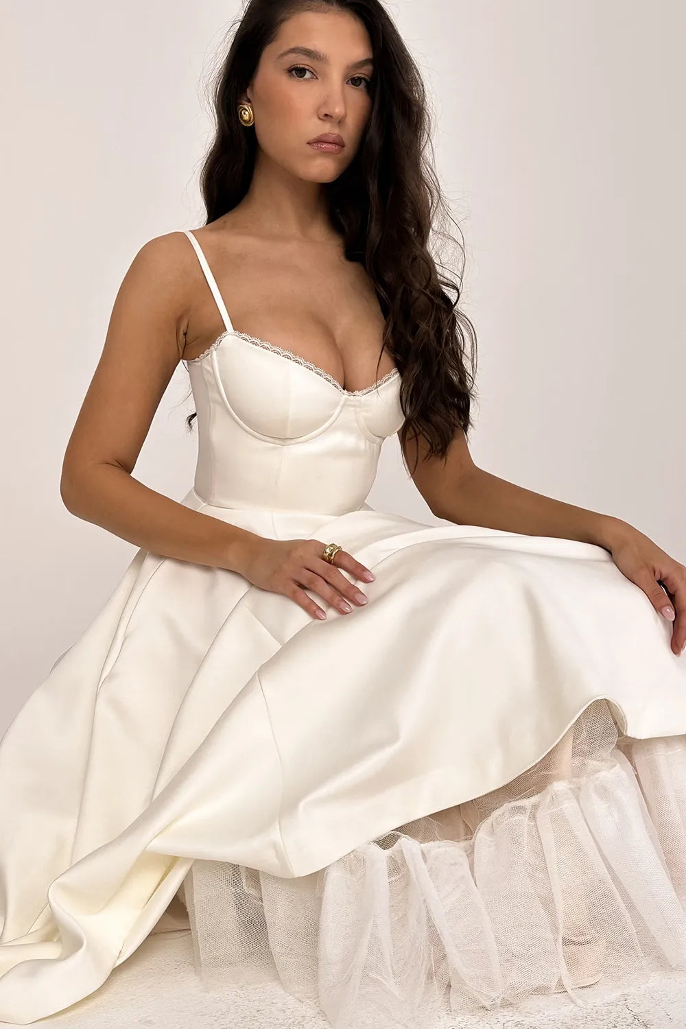 ISOLDE MIDI DRESS - WHITE