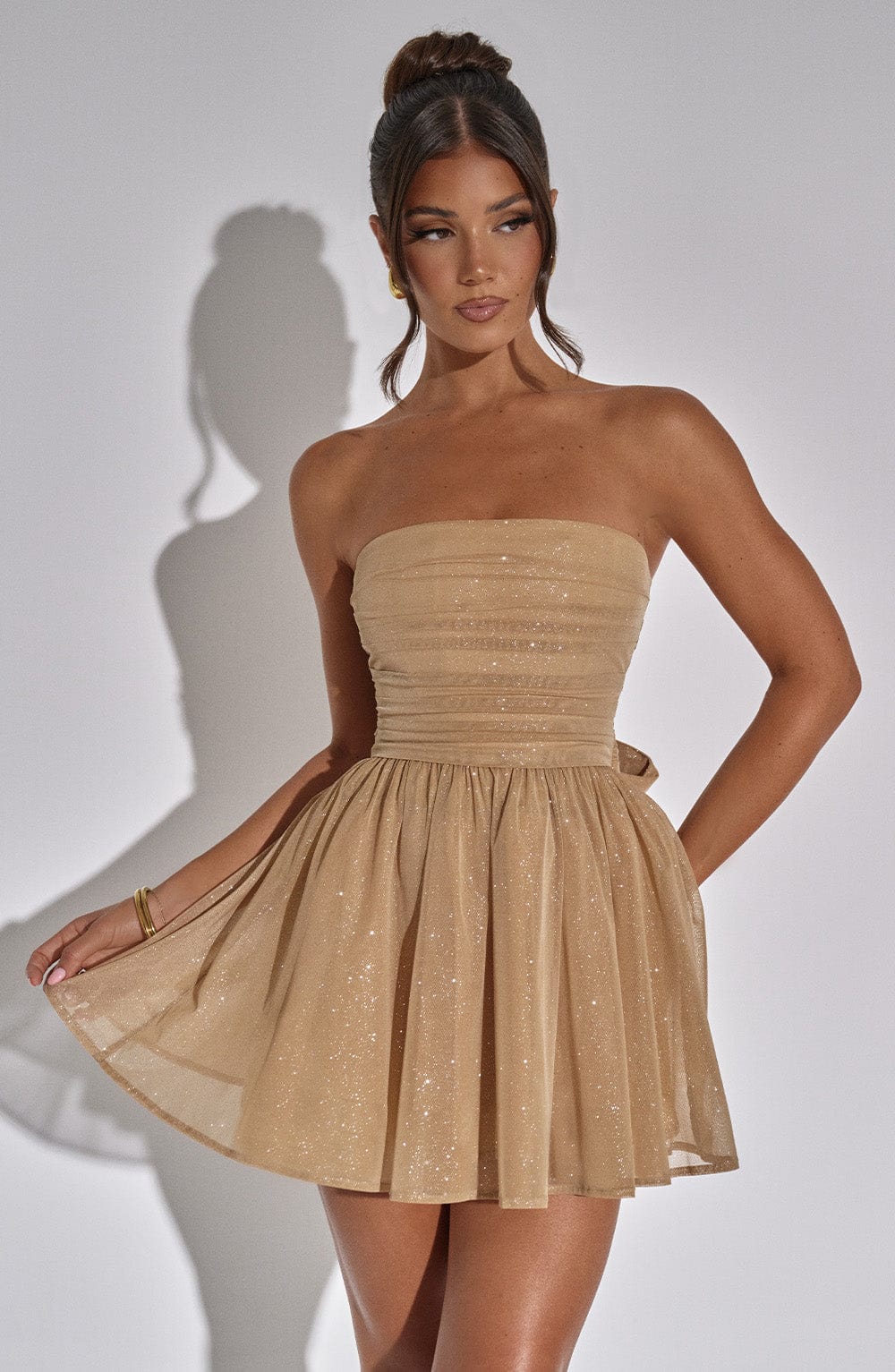 AUREA Glow Mini Dress - Golden Spark