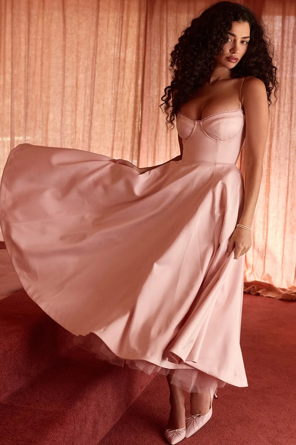 ISOLDE MIDI DRESS - BLUSH
