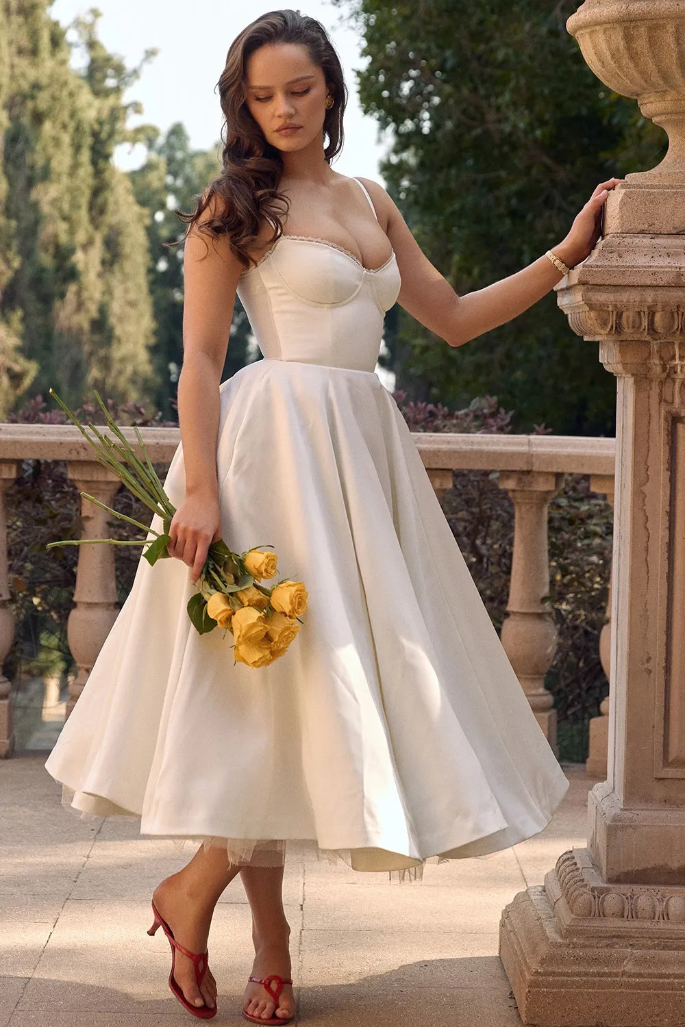 ISOLDE MIDI DRESS - WHITE