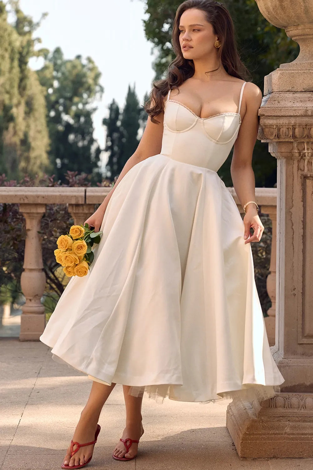 ISOLDE MIDI DRESS - WHITE