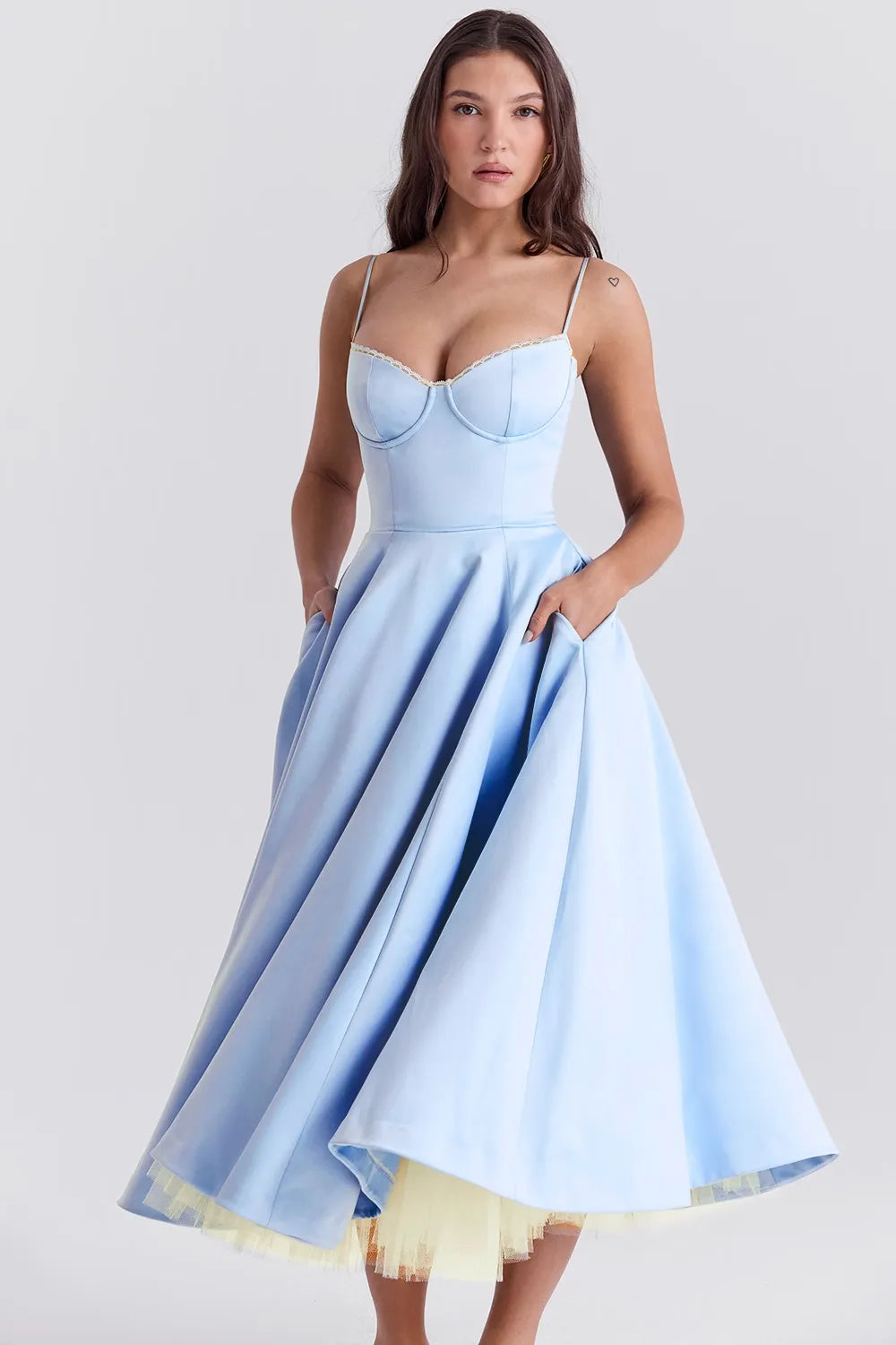 ISOLDE MIDI DRESS - BLUE