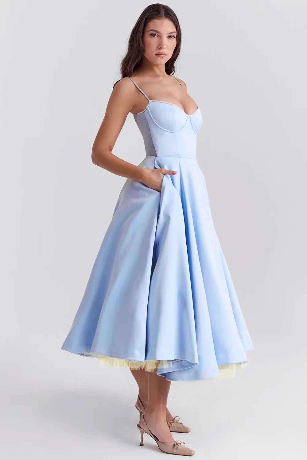 ISOLDE MIDI DRESS - BLUE
