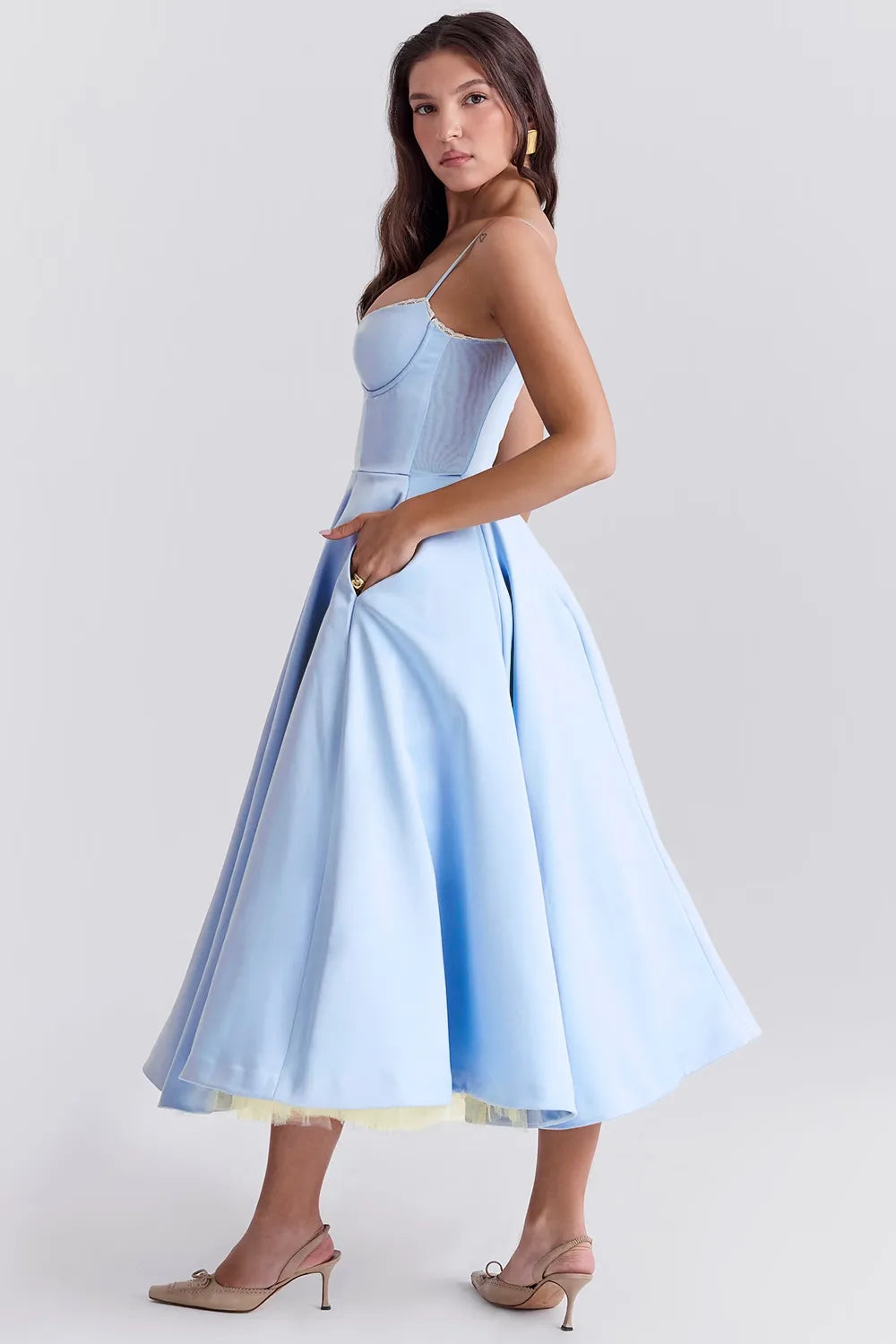 ISOLDE MIDI DRESS - BLUE