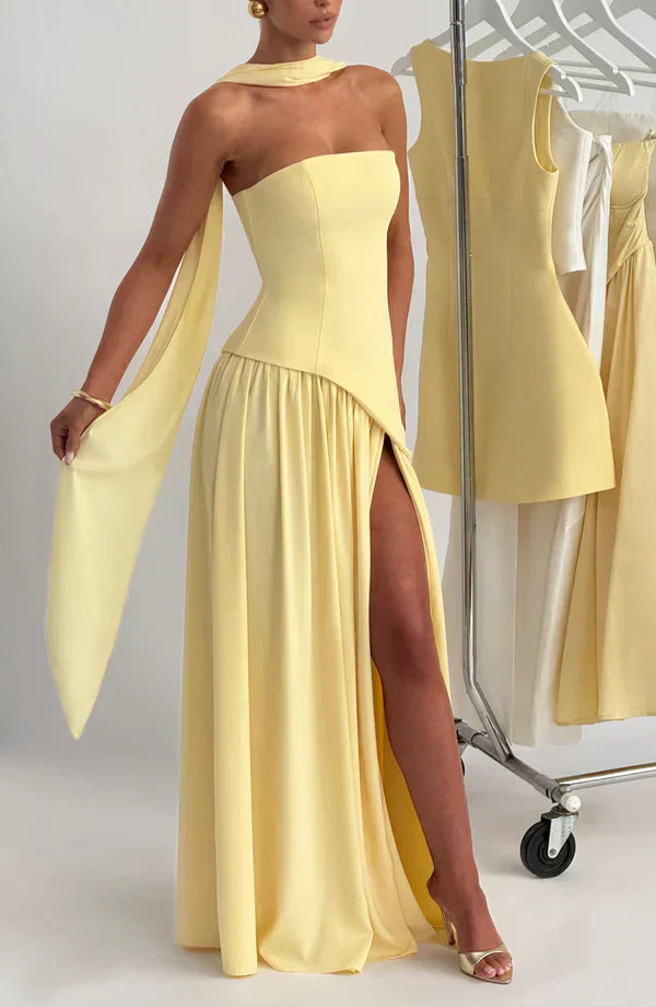VALENCIA MAXI DRESS — LEMON