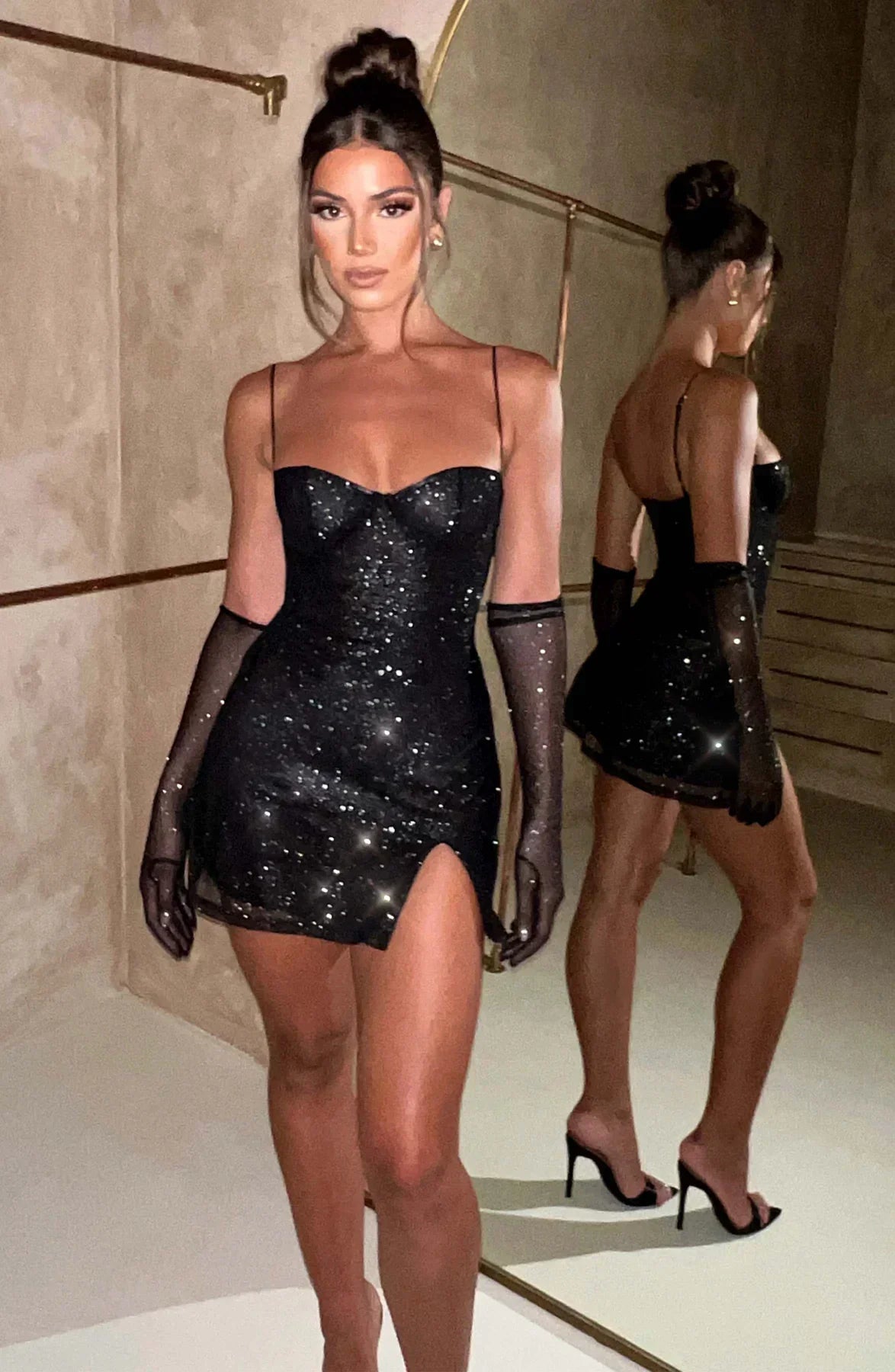 ORION MINI DRESS - BLACK