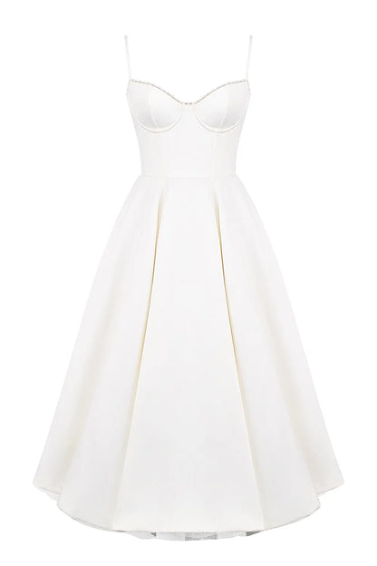 ISOLDE MIDI DRESS - WHITE