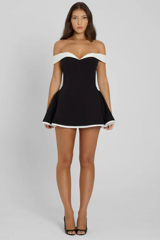 Calista Corset Mini Dress - Black