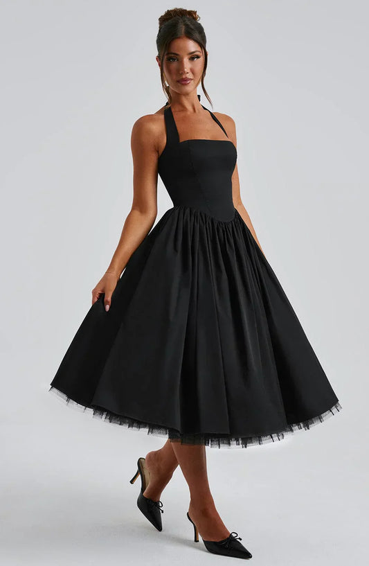 EVANA MIDI DRESS – BLACK