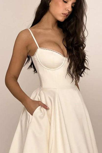 ISOLDE MIDI DRESS - WHITE
