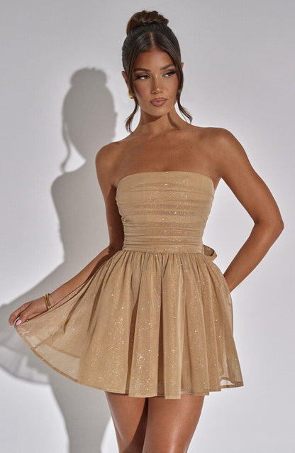 AUREA Glow Mini Dress - Golden Spark