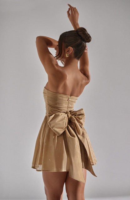 AUREA Glow Mini Dress - Golden Spark
