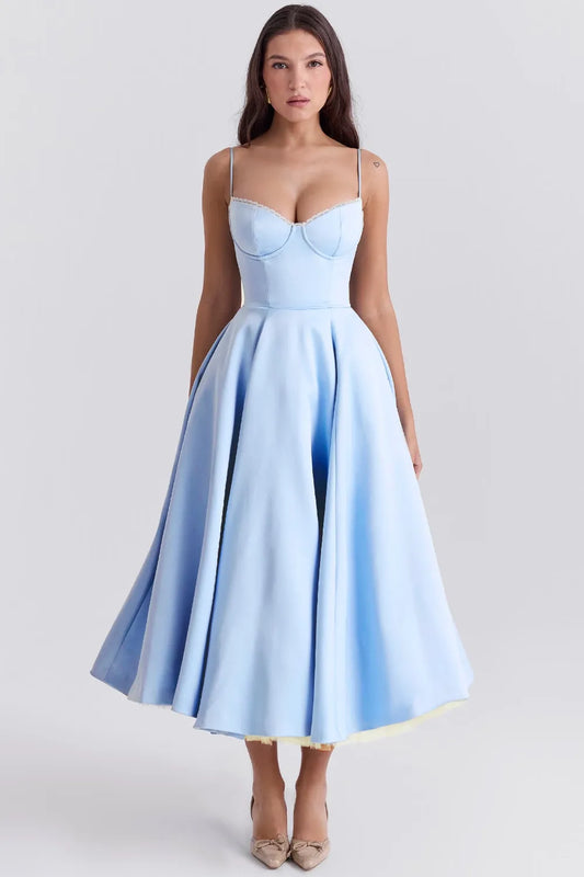 ISOLDE MIDI DRESS - BLUE