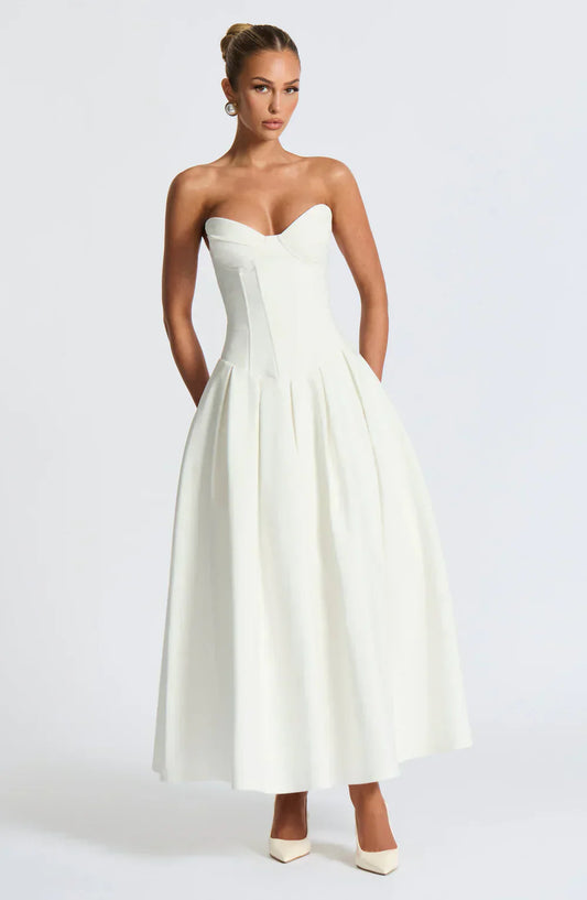 CAMILLE MIDI DRESS – IVORY